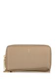 Beige leather women's belt wallet PORES-0897-80(W24)