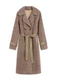 Women's fur coat with wool in brown color FUTDW-0035-91(Z25)