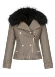 Women's double-breasted leather jacket KURDS-0382-1246(Z22)