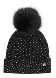 Black women's cap with pompom CZADT-0165-99(Z24)