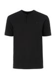 Black polo shirt with stand-up collar POLMT-0061-99(W24)