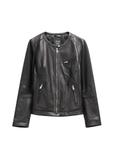 Black women's leather jacket KURDS-0154L-99(W26)