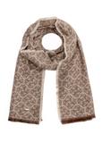 Large brown women's scarf with monogram SZADT-0130A-82(Z25)