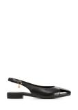 Black leather ballet flats without a heel BUTYD-1052A-99(W26)