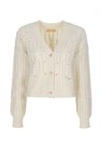 Cream women's sweater with rivets KARDT-0030-12(Z23)