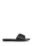 Leather black quilted flip-flops BUTYD-1066-99(W24)