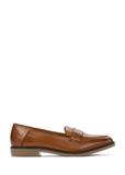 Women's leather loafers in camel color BUTYD-1067-24(W25)