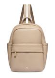 Beige women's backpack made of imitation leather TOREC-1246-1B(Z26)