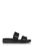 Black leather platform flip-flops BUTYD-1063-99(W24)