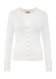 Cream women's cardigan with buttons KARDT-0044-12(Z24)