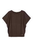 Brown women's blouse with cuff BLUDT-0170-1I(W26)