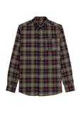 Men's khaki checkered shirt KOSMT-0344-55(Z25)
