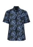 Navy blue men's short sleeve shirt KOSMT-0327-69(W24)