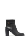Black women's ankle boots with logo BUTYD-1214-99(Z26)