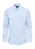 Light blue checkered cotton men's shirt KOSMT-0277-63(W25)