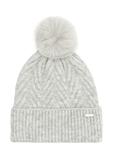 Gray women's hat with sequins and pompom CZADT-0175-66(Z25)