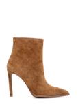 Cognac suede ankle boots with high heel BUTYD-1207-1F(Z26)