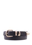 Dark brown leather women's belt PASDS-0347-1I(Z26)