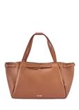 Camel-colored leather shopper bag TORES-1207-1D(W26)