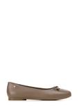 Women's leather ballerinas in cool beige color BUTYD-1248-1K(W26)