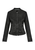 Women's black leather jacket KURDS-0473-1351(W24)