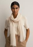 Beige women's scarf with monogram SZADT-0156-80(W24)