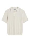 Light beige ribbed polo shirt POLMT-0085-1A(W26)