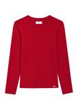 Red women's long sleeve blouse LSLDT-0057-4B(Z26)