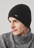 Classic black men's winter cap CZAMT-0046A-99(Z24)