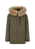 Men's khaki jacket with hood KURMT-0317-55(Z23)