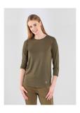 Loose women's blouse in khaki color LSLDT-0015-55(Z20)