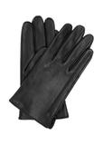 Men's black leather gloves REKMS-0001-99(Z24)