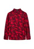 Women's burgundy floral shirt KOSDT-0173-49(Z25)