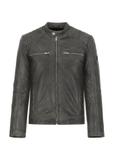 Men's grey leather jacket KURMS-0295-1281(W23)