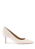 Cream leather women's pumps BUTYD-1031A-0B(W26)