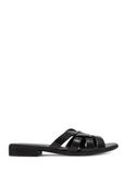 Women's leather flip-flops in black BUTYD-1266-99(W26)