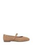 Beige suede ballet flats with strap BUTYD-1145-1B(Z26)