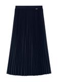Navy blue pleated midi skirt SPCDT-0096-7E(W26)