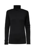 Black women's turtleneck blouse LSLDT-0040-99(Z24)