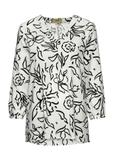 White women's blouse with black flowers BLUDT-0172-12(W25)