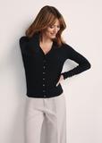 Black women's cardigan with buttons KARDT-0044A-99(Z25)
