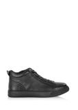 Black leather men's sneakers BUTYM-0466-99(Z24)