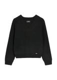 Black women's V-neck sweater SWEDT-0162-99(Z26)
