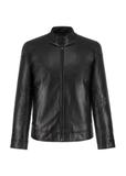 Men's leather jacket with stand-up collar KURMS-0301-1283(W23)