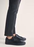 Black leather sports shoes BUTYM-0503-99(Z25)