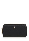 Large black ladies wallet with embossing POREC-0350-99(Z24)