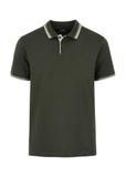 Green men's polo shirt POLMT-0069-54(W24)