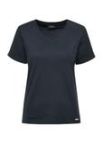 Navy blue women's v-neck t-shirt TSHDT-0118-69(W25)