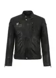 Men's leather jacket with stand-up collar KURMS-0293B-1311(W23)