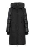 Women's black winter jacket with hood KURDT-0478-99(Z24)